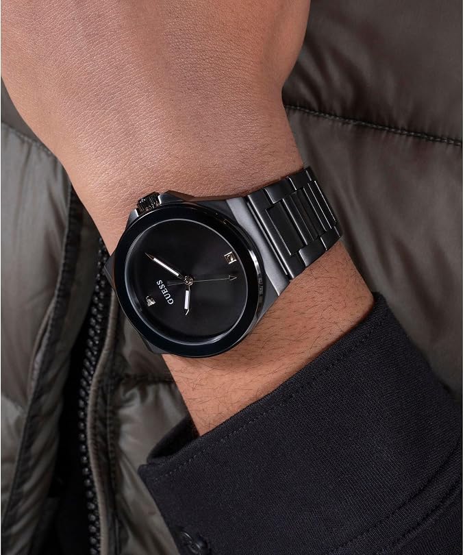 Montre Guess GW0833G2 Homme – Cadran Noir Bracelet Acier Noir