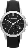 Montre Chronomètre Burberry Check Black BU9356 bracelet cuir noir
