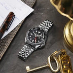 Montre Seiko SSK001K1 Automatique GMT Acier Cadran Noir