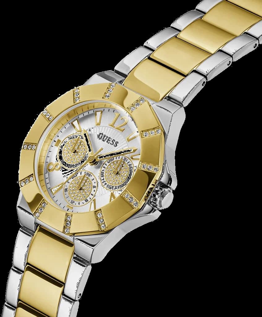 Montre Femme Guess Sunray GW0616L2 bracelet acier bicolore cadran multifonction