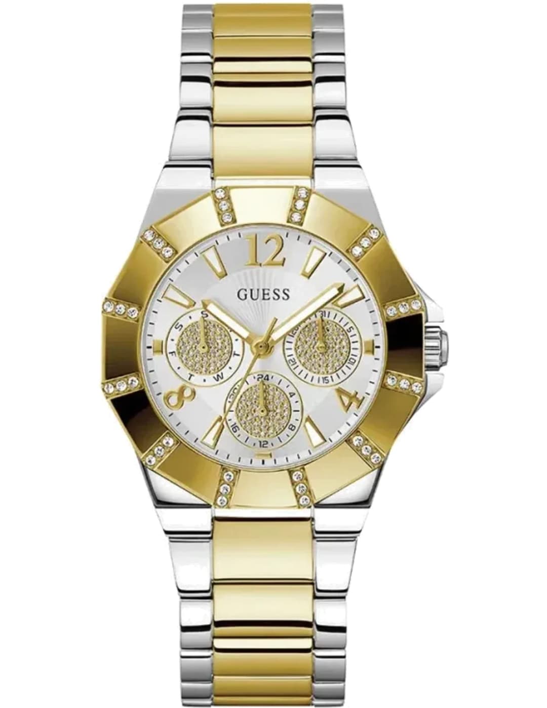 Montre Femme Guess Sunray GW0616L2 bracelet acier bicolore cadran multifonction