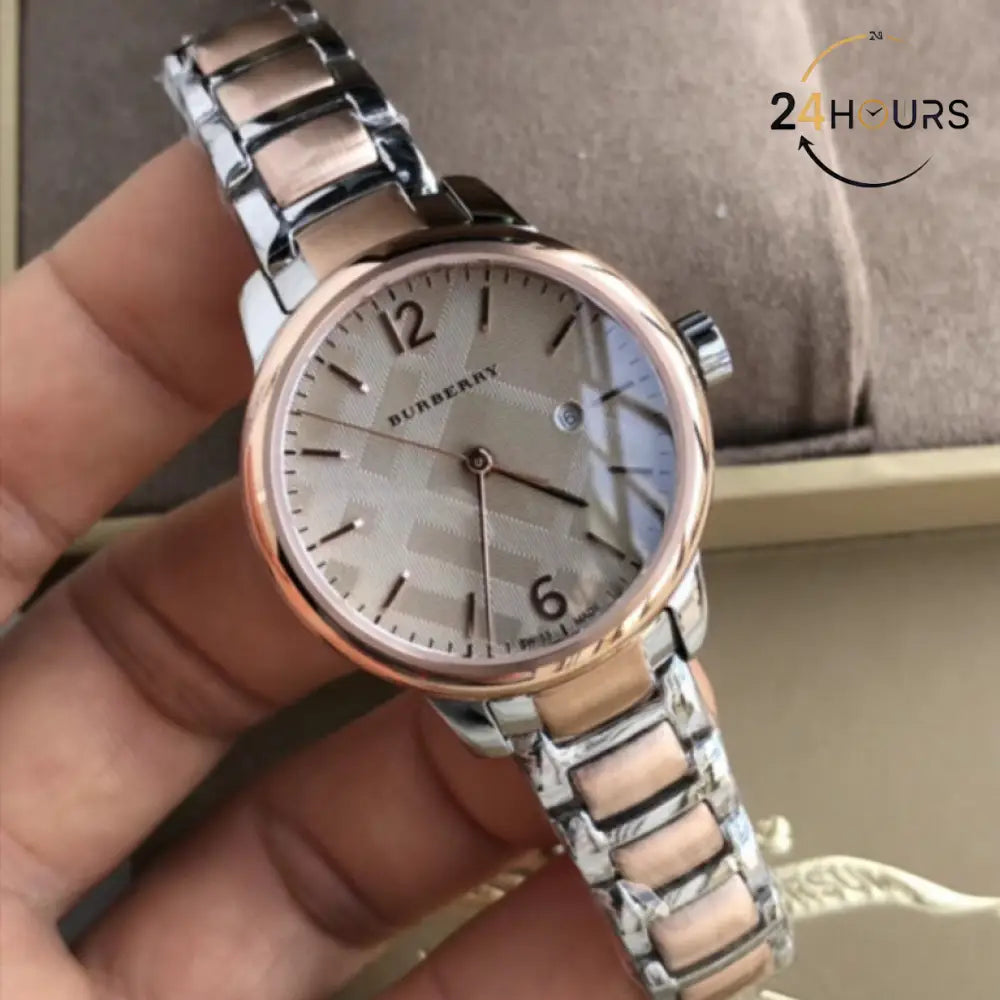 Montre Burberry Ladies Watch Swiss Classic Two Tone Pour Femme BU10117