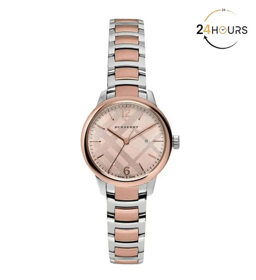 Montre Burberry Ladies Watch Swiss Classic Two Tone Pour Femme BU10117