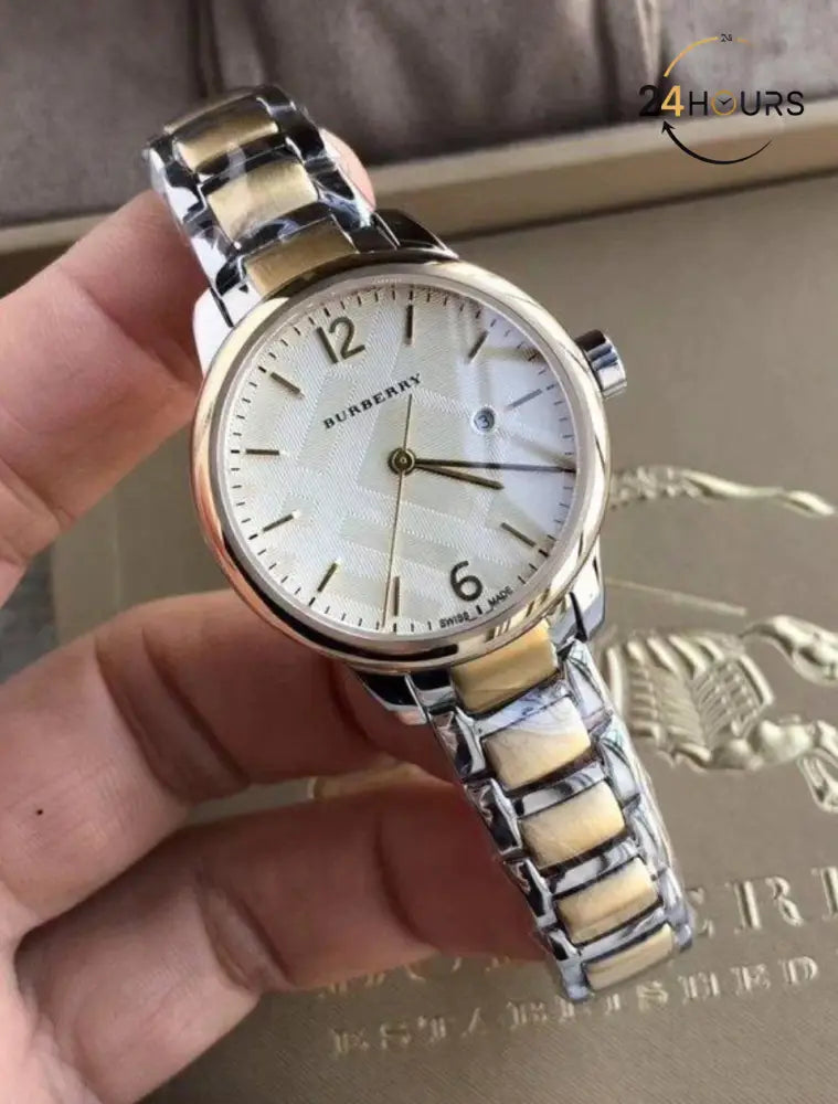 Montre Burberry Ladies Watch Swiss Classic Two Tone Pour Femme BU10118