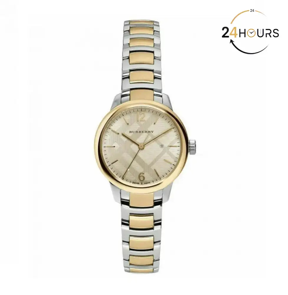 Montre Burberry Ladies Watch Swiss Classic Two Tone Pour Femme BU10118