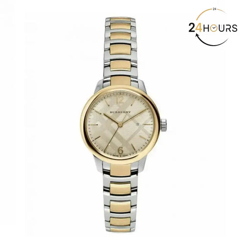 Montre Burberry Ladies Watch Swiss Classic Two Tone Pour Femme BU10118
