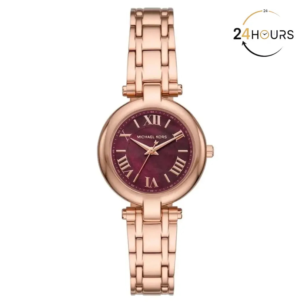 Montre Femme Michael Kors Laney MKO1084 Or Rose et Cadran Bordeaux