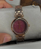 Montre Femme Michael Kors Laney MKO1084 Or Rose et Cadran Bordeaux