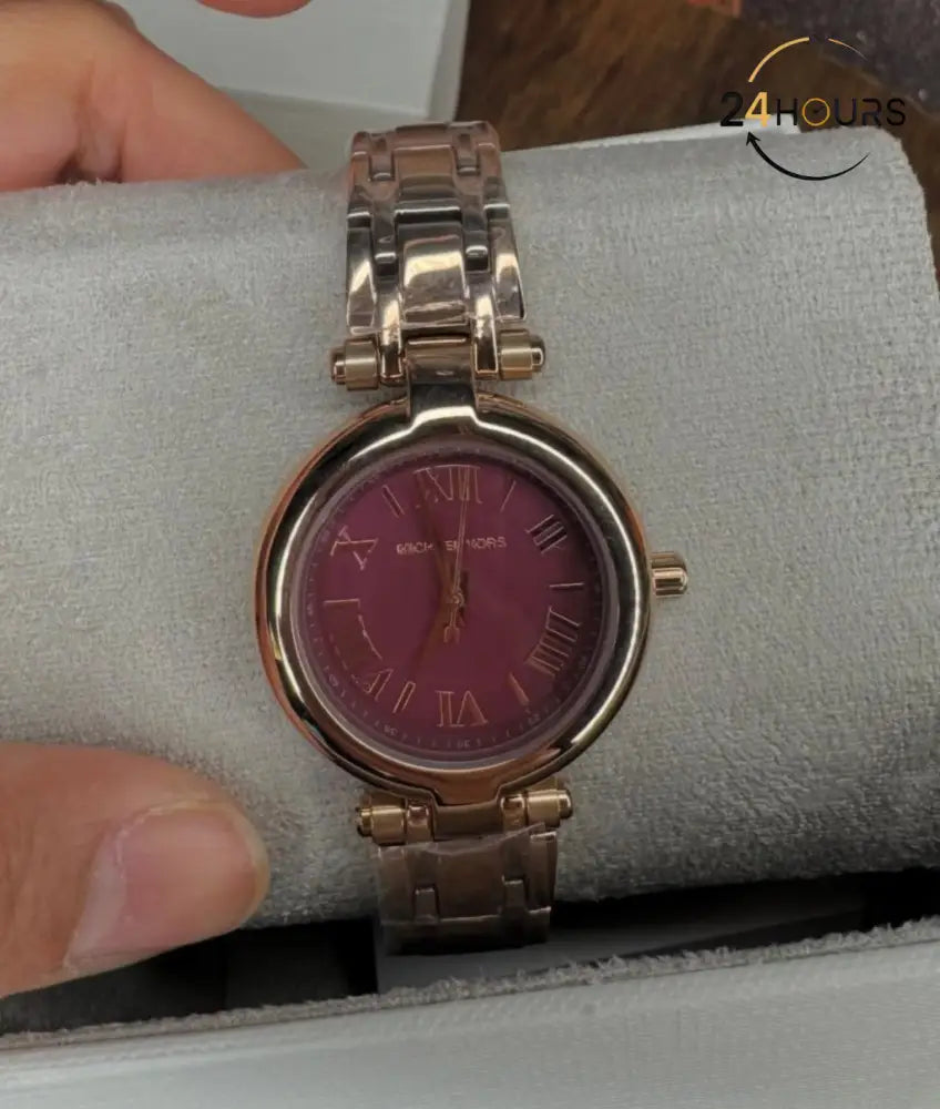 Montre Femme Michael Kors Laney MKO1084 Or Rose et Cadran Bordeaux