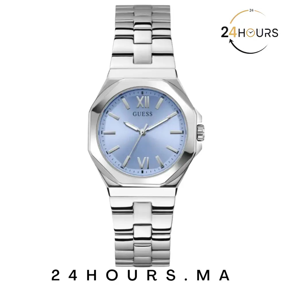Montre Guess Empress bleue à cadran rond à quartz analogique pour femme GW0873L1
