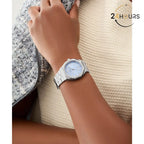 Montre Guess Empress bleue à cadran rond à quartz analogique pour femme GW0873L1