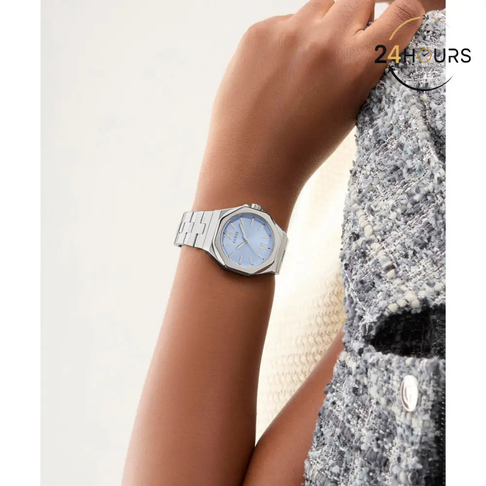 Montre Guess Empress bleue à cadran rond à quartz analogique pour femme GW0873L1