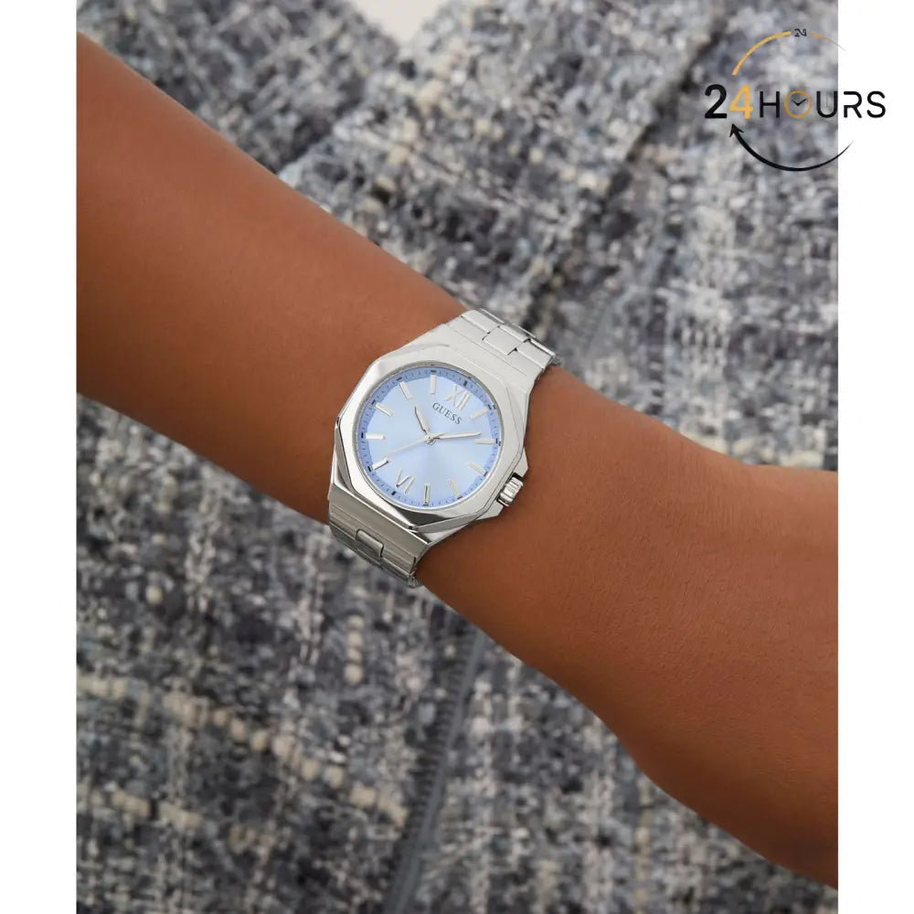 Montre Guess Empress bleue à cadran rond à quartz analogique pour femme GW0873L1