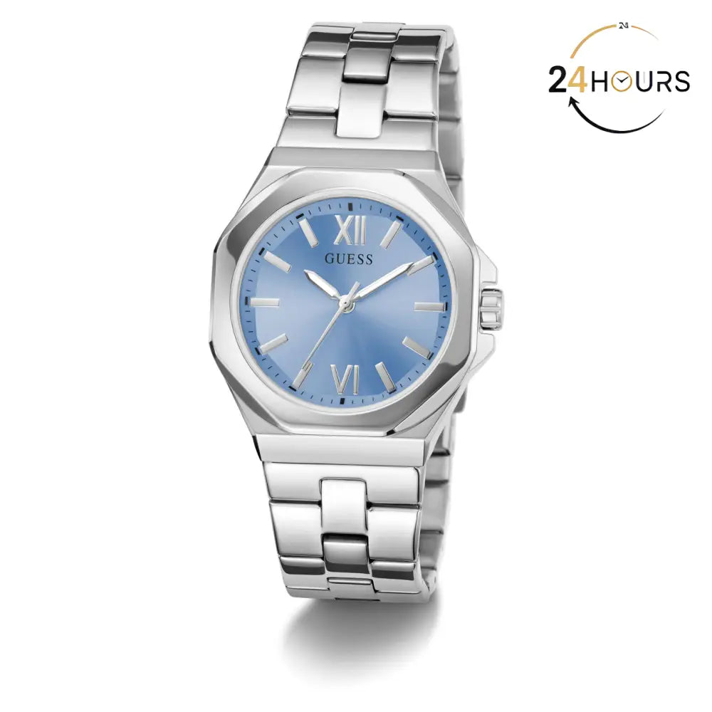 Montre Guess Empress bleue à cadran rond à quartz analogique pour femme GW0873L1