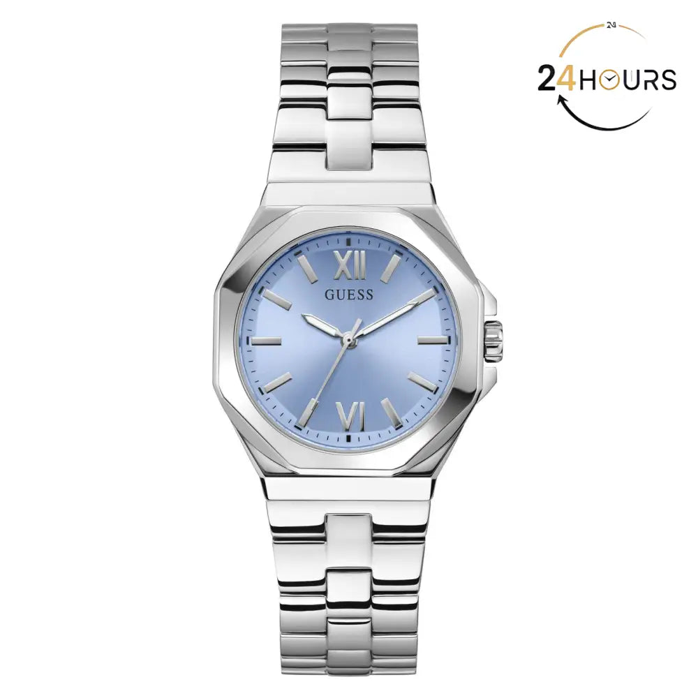 Montre Guess Empress bleue à cadran rond à quartz analogique pour femme GW0873L1