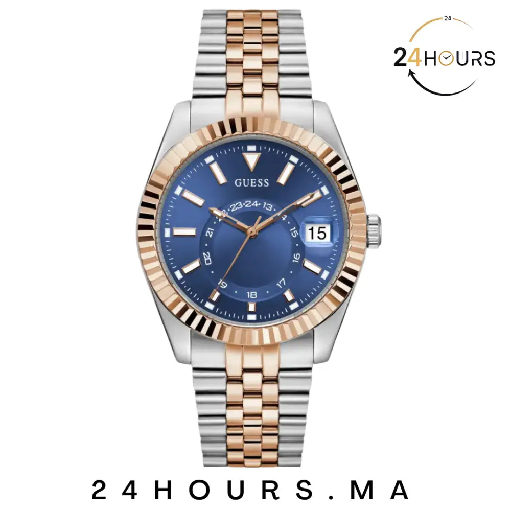 Montre Guess Jaden bleue ronde à quartz pour homme GW0977G5