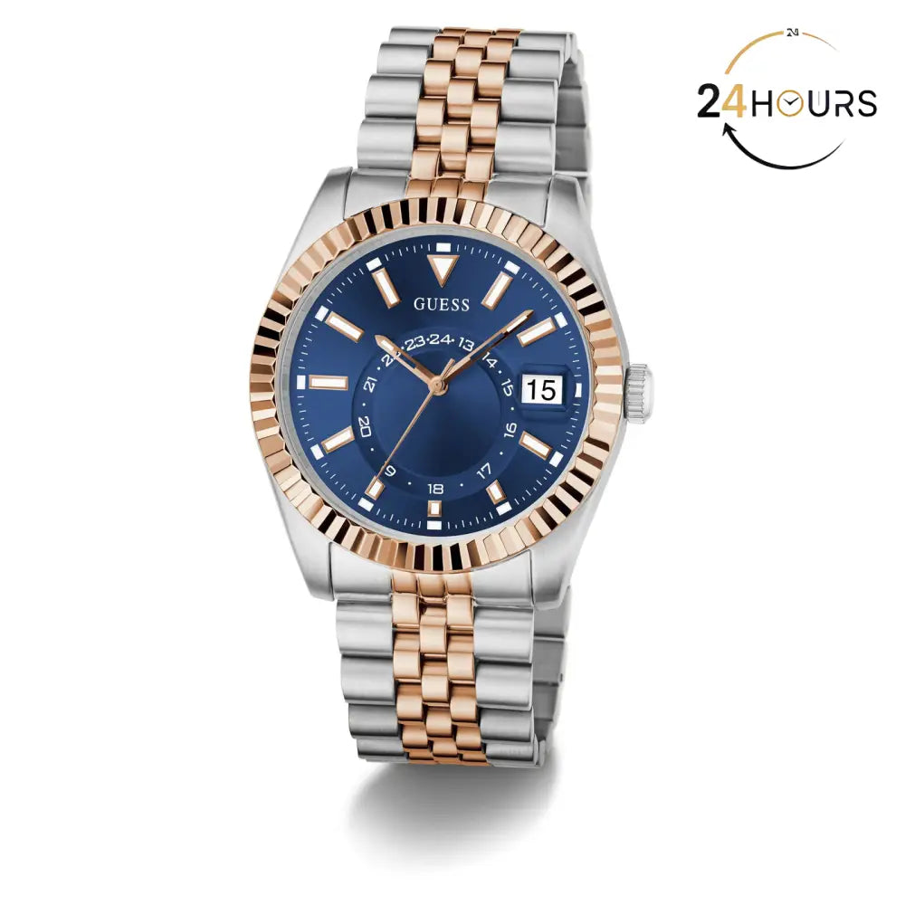 Montre Guess Jaden bleue ronde à quartz pour homme GW0977G5