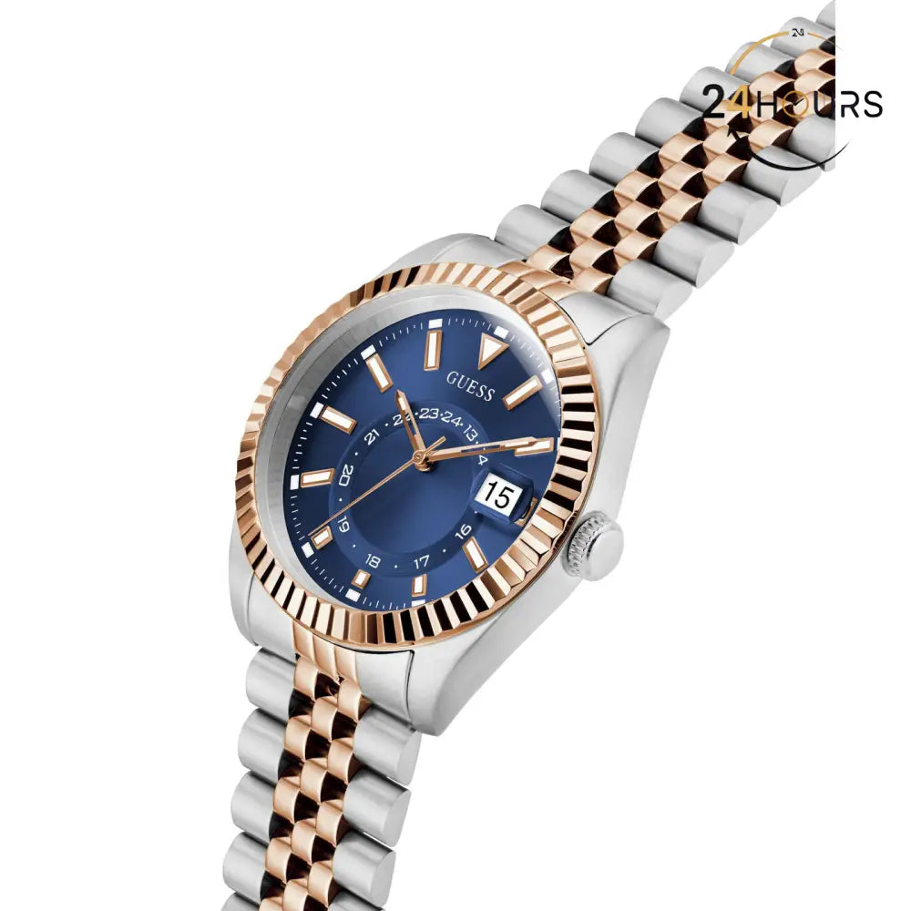 Montre Guess Jaden bleue ronde à quartz pour homme GW0977G5