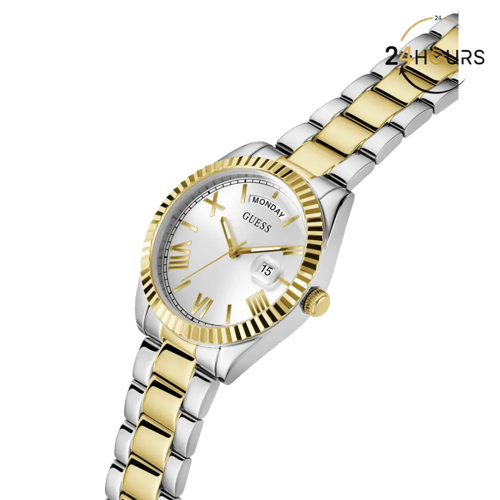 Montre Guess Luna blanche à cadran rond à quartz analogique pour femme