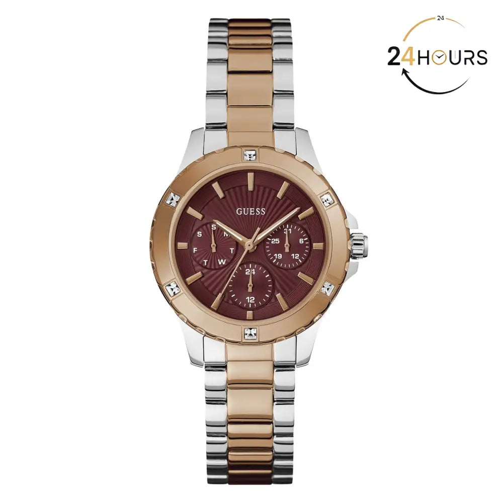 Montre Guess Mist rouge à cadran rond analogique à quartz pour femme