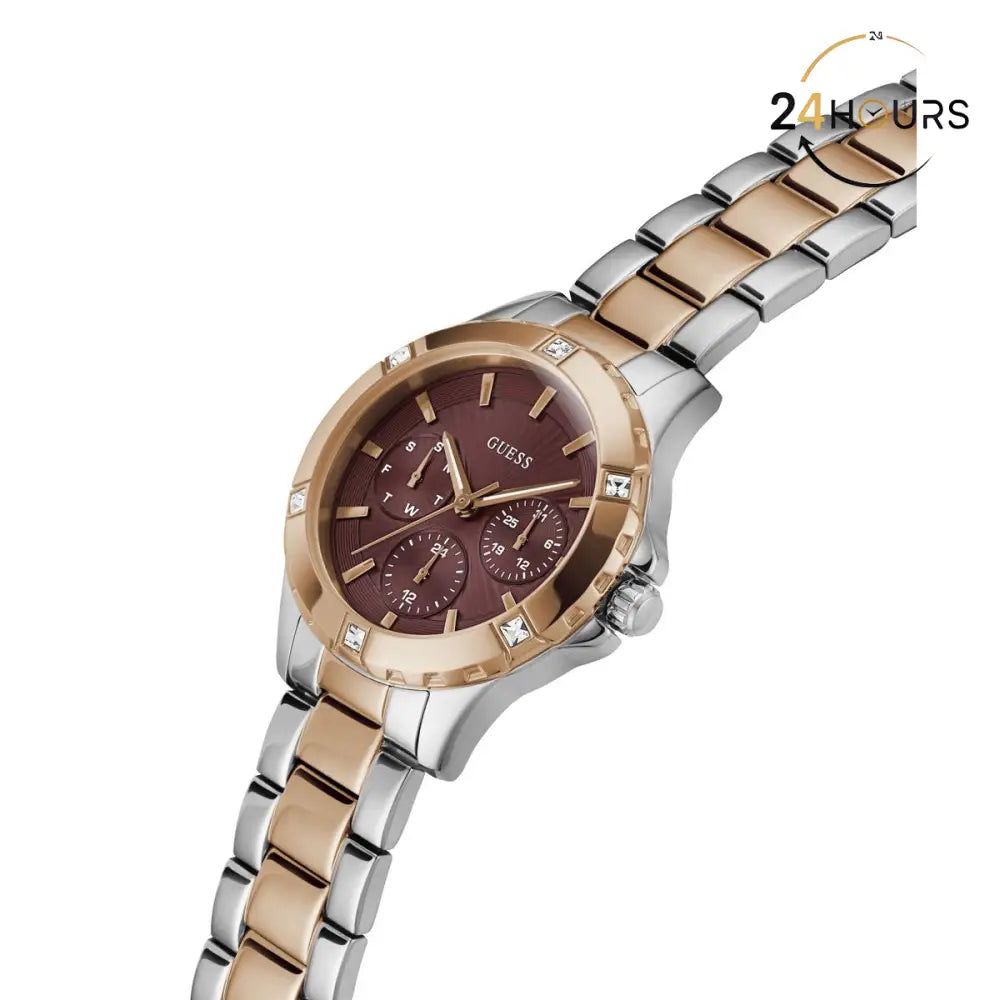 Montre Guess Mist rouge à cadran rond analogique à quartz pour femme