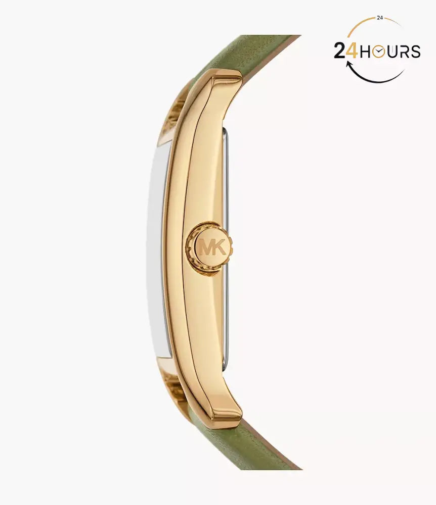 Montre Michael Kors à trois aiguilles en cuir vert MKO1028