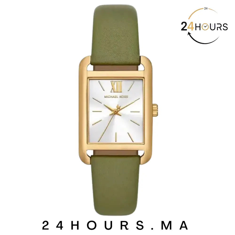 Montre Michael Kors à trois aiguilles en cuir vert MKO1028