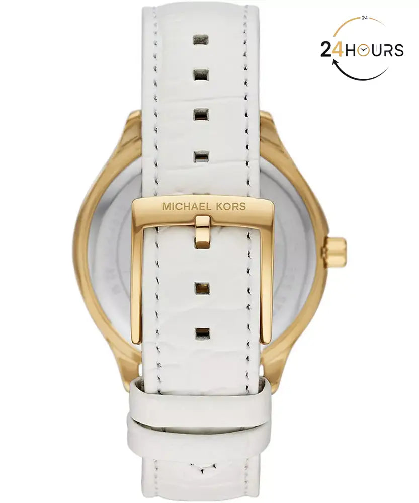 Montre Michael Kors Sage MK4818 – Cuir Blanc & Cadran Nacre