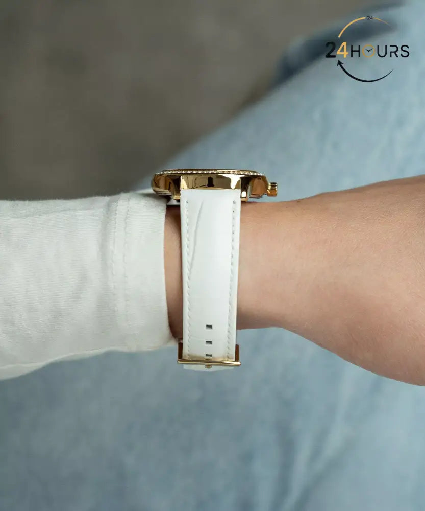 Montre Michael Kors Sage MK4818 – Cuir Blanc & Cadran Nacre