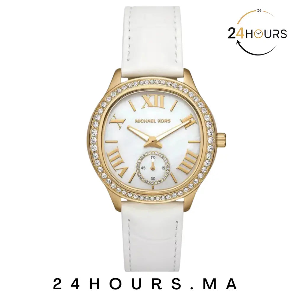 Montre Michael Kors Sage MK4818 – Cuir Blanc & Cadran Nacre