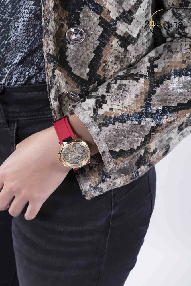 Montre multifonctions Guess Solstice à cadran rond doré pour femme