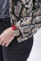 Montre multifonctions Guess Solstice à cadran rond doré pour femme