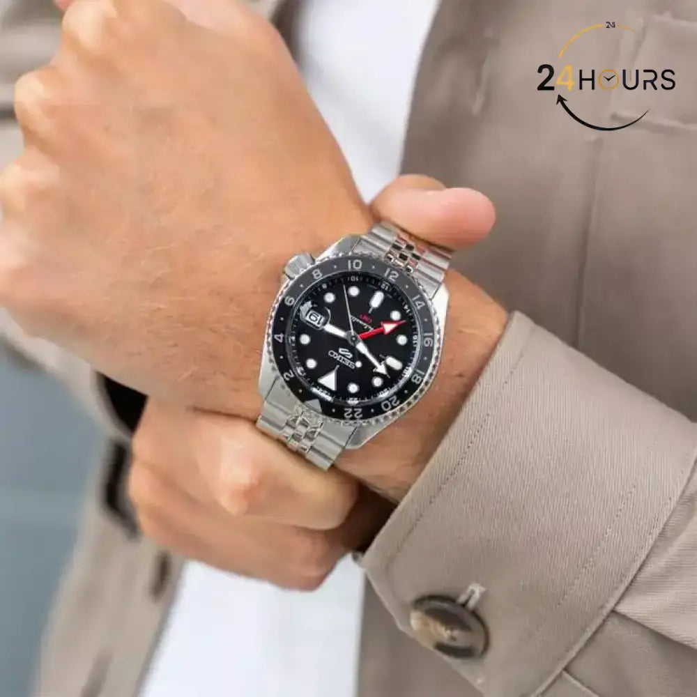 Montre Seiko SSK001K1 Automatique GMT Acier Cadran Noir